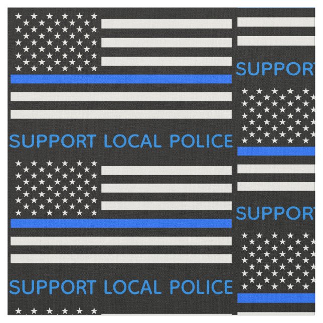 Support Local Police Thin Blue Line Fabric (Close Up)