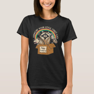 Support Local Street Cats Vintage Box Racoon Opos T-Shirt