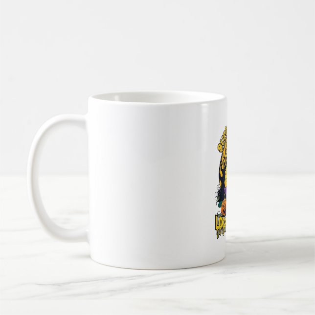 Support Local Witches Halloween Cat Witch Hat Pump Coffee Mug (Left)