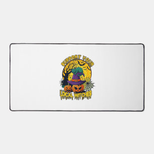 Support Local Witches Halloween Cat Witch Hat Pump Desk Mat