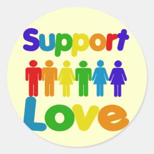 Support Love Classic Round Sticker