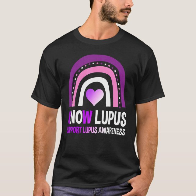 Support Lupus Awareness Month Cute Boho Rainbow T-Shirt (Front)