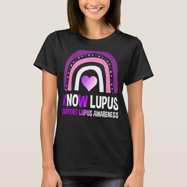Support Lupus Awareness Month Cute Boho Rainbow T-Shirt (Front)