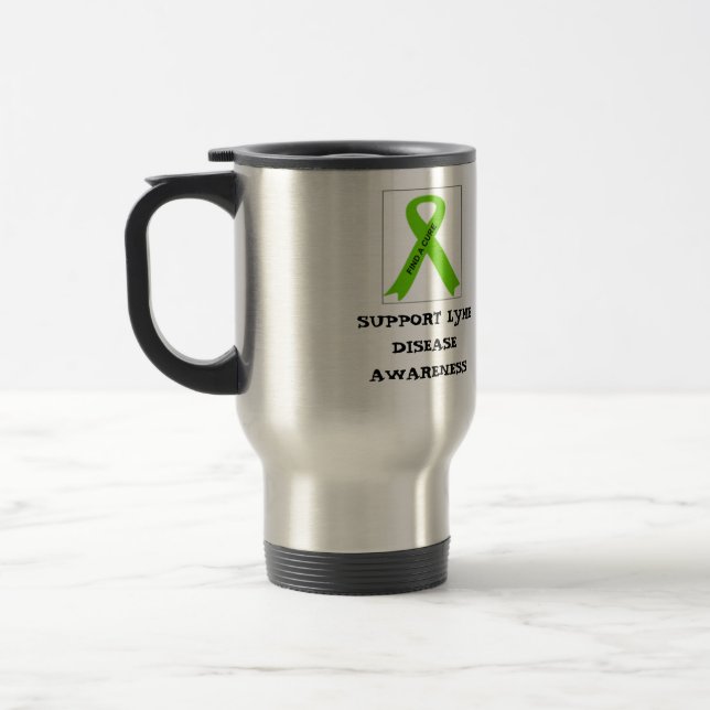 SUPPORT LYME DISEASE AWARENESS TRAVEL MUG (Left)