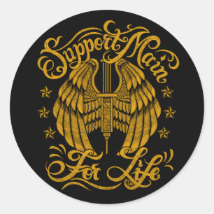 Support Main For Life Biker Sticker Sheet