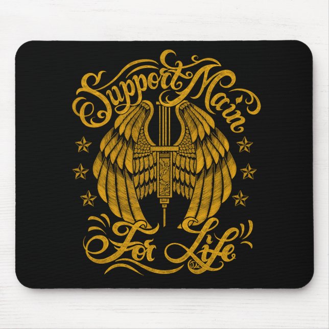 Support Main Yellow Syringe Wings Mouse Pad (Front)