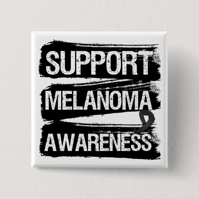 Support Melanoma Awareness Grunge 15 Cm Square Badge (Front)