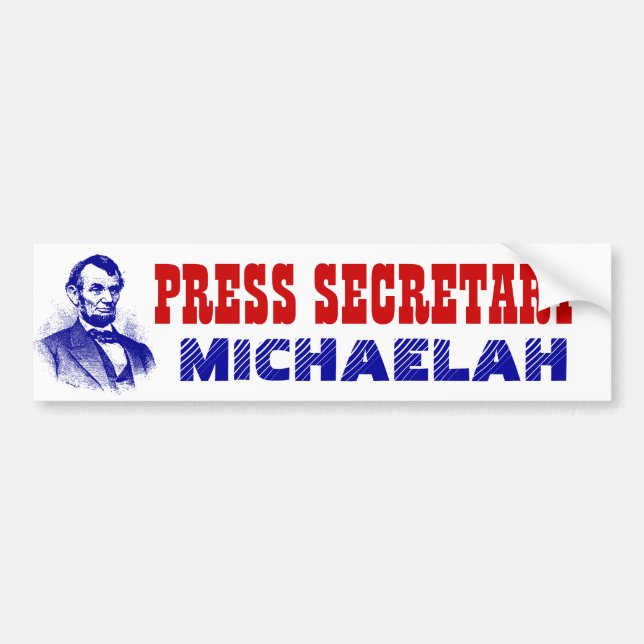 Support Michaelah Montgomery for PRESS SECRETARY Bumper Sticker (Front)