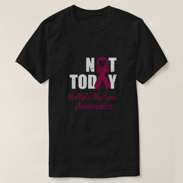Support Multiple Myeloma Awareness Burgundy Ribbon T-Shirt (Design Front)