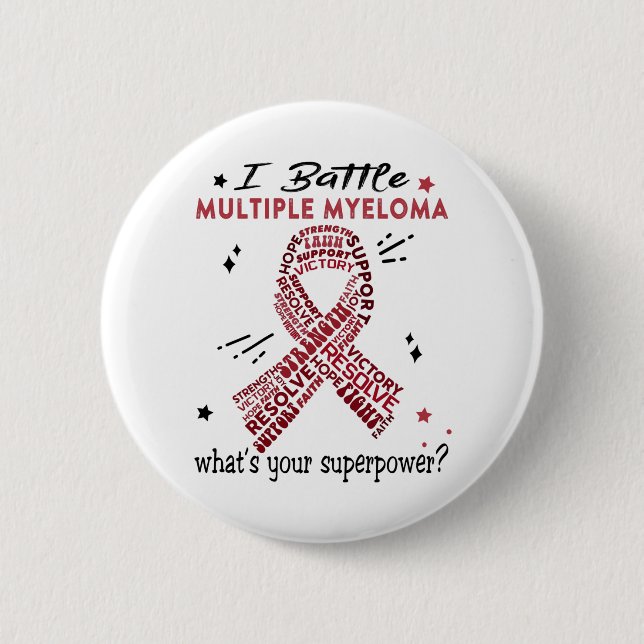 Support Multiple Myeloma Warrior Gifts 6 Cm Round Badge (Front)