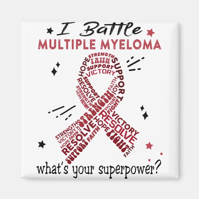 Support Multiple Myeloma Warrior Gifts Magnet (Front)
