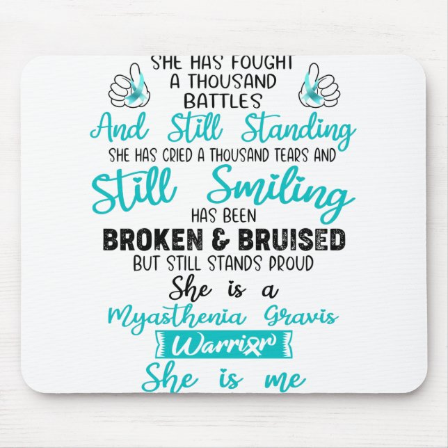 Support Myasthenia Gravis Warrior Gifts Mouse Pad (Front)