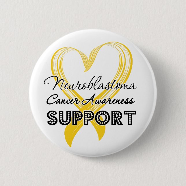 Support Neuroblastoma Cancer Awareness 6 Cm Round Badge (Front)