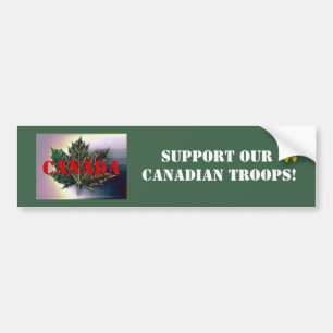 Support our CANADIAN Troops!-Maple Leaf Bumper Sticker