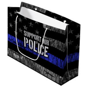 Support Our Police Distressed Flag Large Gift Bag