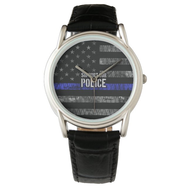 Support Our Police Distressed Flag Watch (Front)