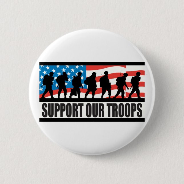 Support Our Troops 6 Cm Round Badge (Front)