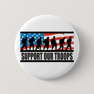 Support Our Troops 6 Cm Round Badge