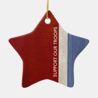 Support Our Troops and Veterans Military Patriotic Ceramic Tree Decoration