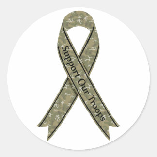Support Our Troops Camo Classic Round Sticker