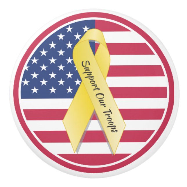 Support our Troops Ceramic Knob (Front)