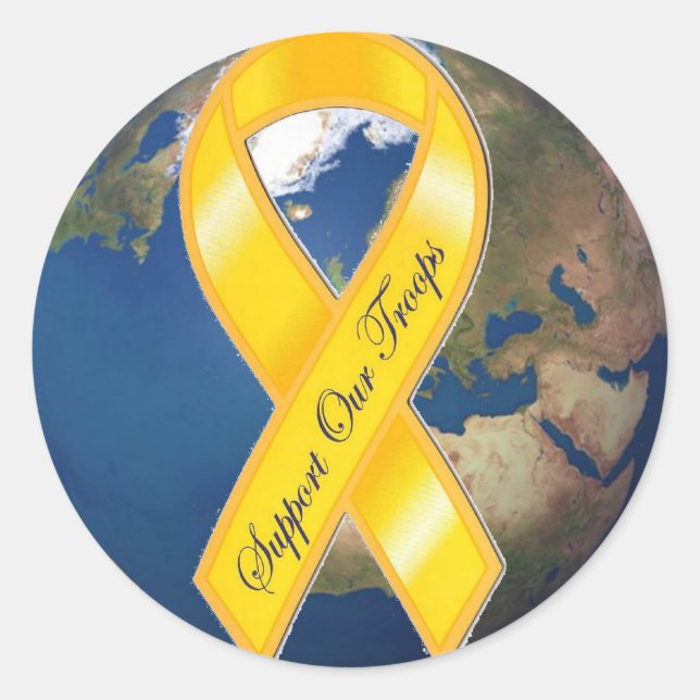 Support Our Troops Classic Round Sticker (Front)