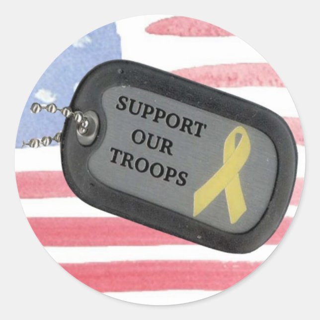 Support Our Troops Classic Round Sticker (Front)