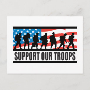 Support Our Troops Flag Design Postcard
