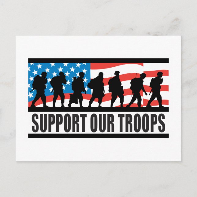 Support Our Troops Flag Design Postcard (Front)