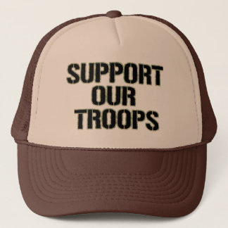 Support Our Troops Hat- Camoflauge Print Trucker Hat
