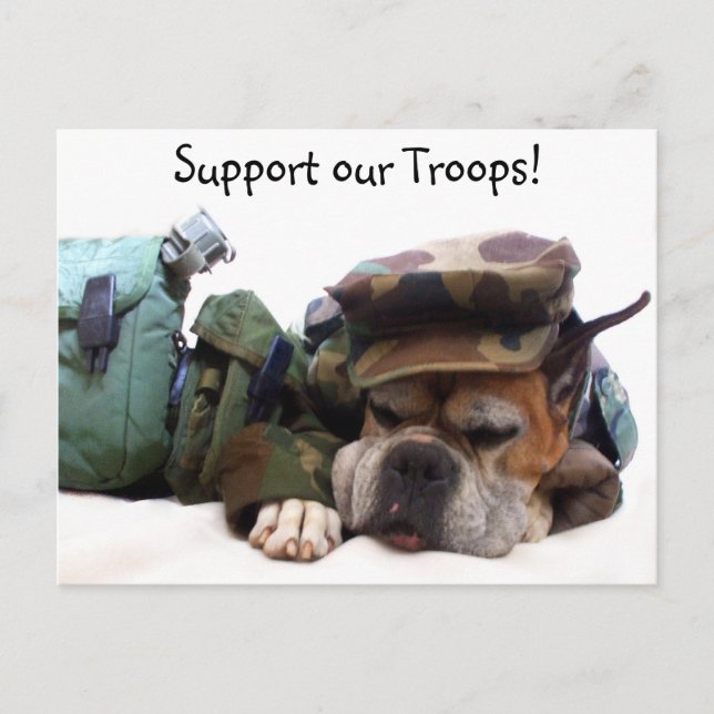 Support our troops Military boxer postcard (Front)