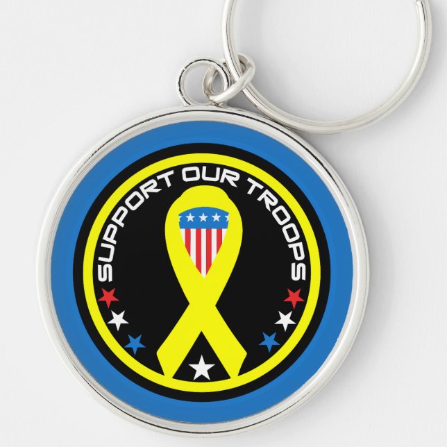 Support Our Troops Patriotic Key Ring (Front)