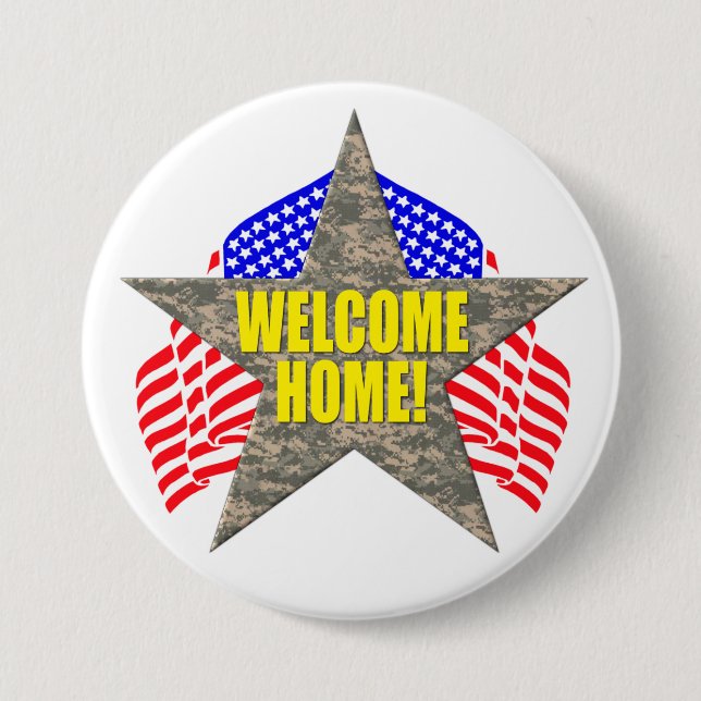 Support Our Troops Welcome Home Button (Front)