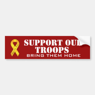 Support Our Troops - Yellow Ribbon Bumper Sticker