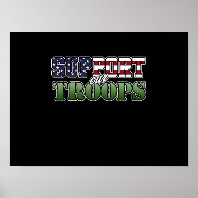 Support Our Veteran Troops Happy Veterans Day Poster (Front)