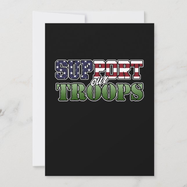 Support Our Veteran Troops Happy Veterans Day Thank You Card (Front)