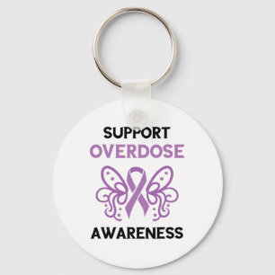 Support Overdose Purple Ribbon Overdose Awareness  Key Ring