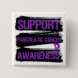 Support Pancreatic Cancer Awareness Grunge 15 Cm Square Badge