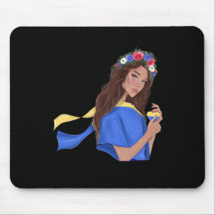 Support Peace In Ukraine Ukrainian Girl Heart Flow Mouse Pad