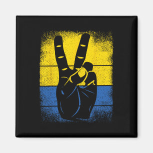 Support Peace Sign Ukraine Flag Ukrainian Freedom  Magnet