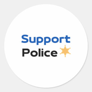 Support Police Sticker1 Classic Round Sticker