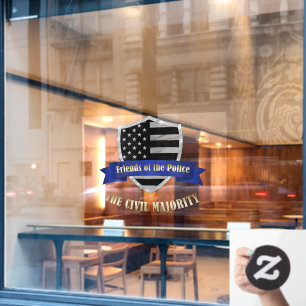 Support Police Thin Blue Line Window Cling