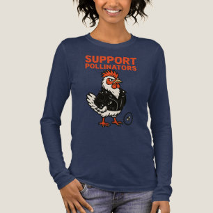 Support Polinators Cool Rooster in Leather Jacket Tri-Blend Shirt