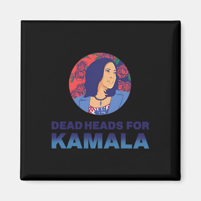 Support President Kamala Harris Dead's 2024 Heads  Magnet (Front)