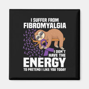 Support Purple Ribbon Warrior Fibromyalgia Awarene Magnet