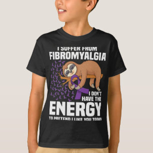 Support Purple Ribbon Warrior Fibromyalgia Awarene T-Shirt