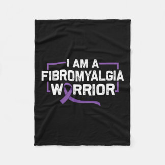 Support Purple Ribbon Warrior Of Fibromyalgia Awar Fleece Blanket