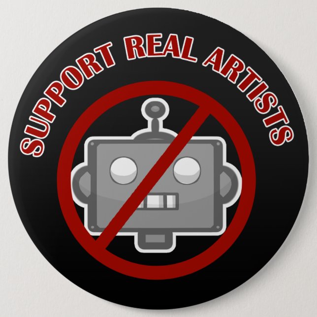 "Support Real Artists!' Pin (Front)