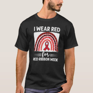 support red ribbon Peace hope love Anti drug Red R T-Shirt