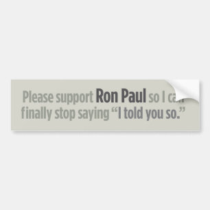 Support Ron Paul Bumper Sticker